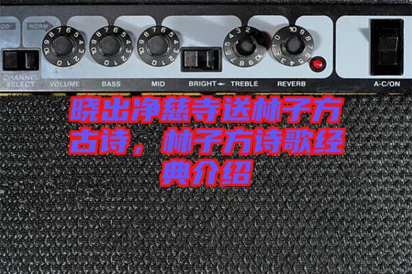 曉出凈慈寺送林子方古詩，林子方詩歌經(jīng)典介紹