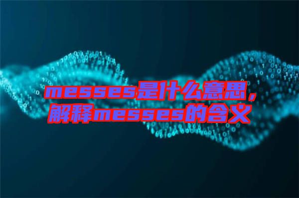messes是什么意思，解釋messes的含義