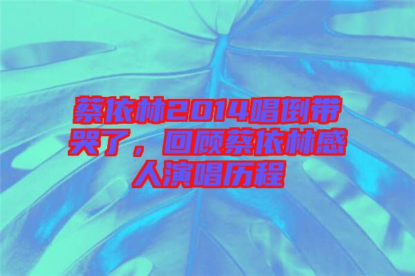 蔡依林2014唱倒帶哭了，回顧蔡依林感人演唱歷程