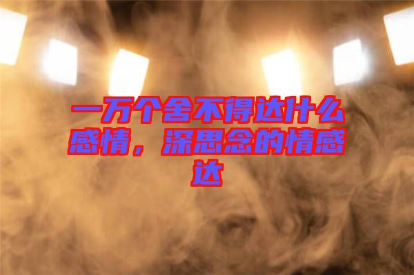 一萬(wàn)個(gè)舍不得達(dá)什么感情，深思念的情感達(dá)