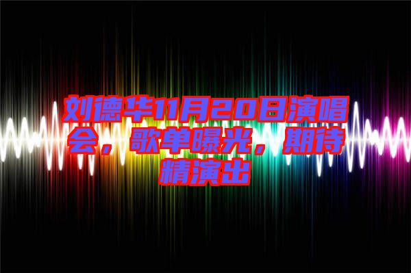 劉德華11月20日演唱會(huì)，歌單曝光，期待精演出