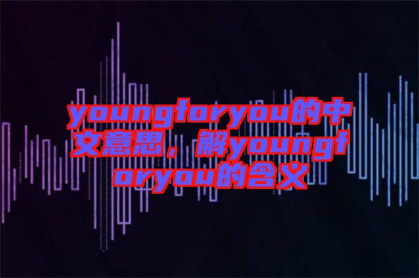youngforyou的中文意思，解youngforyou的含義