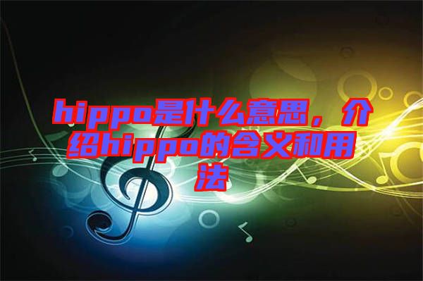 hippo是什么意思，介紹hippo的含義和用法