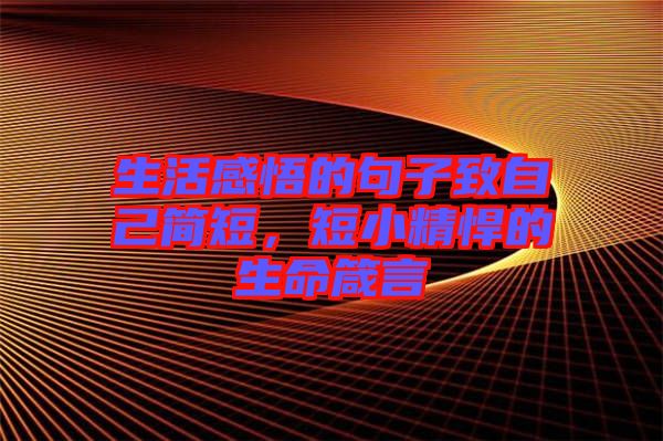 生活感悟的句子致自己簡短，短小精悍的生命箴言