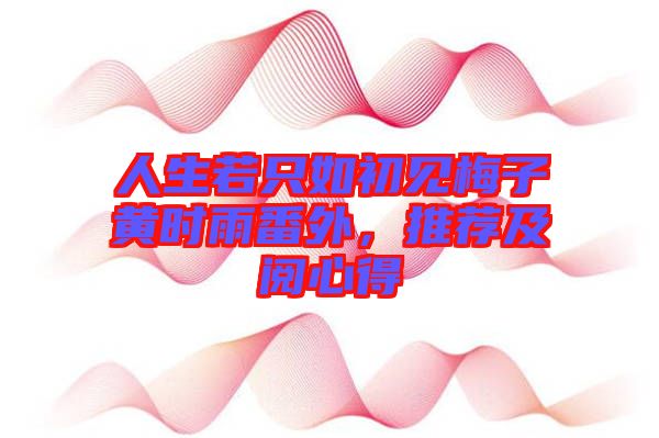 人生若只如初見梅子黃時(shí)雨番外，推薦及閱心得