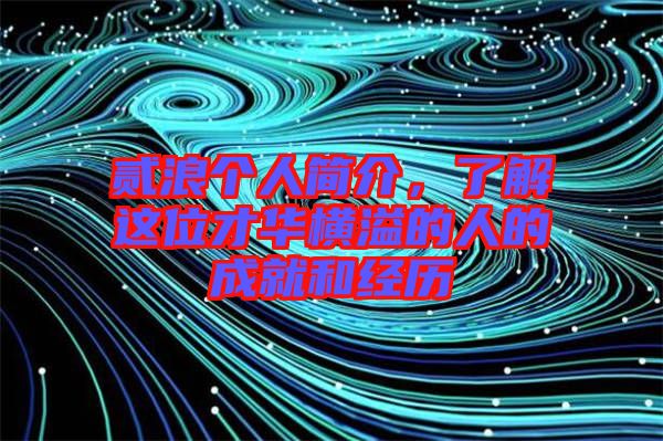 貳浪個(gè)人簡(jiǎn)介，了解這位才華橫溢的人的成就和經(jīng)歷
