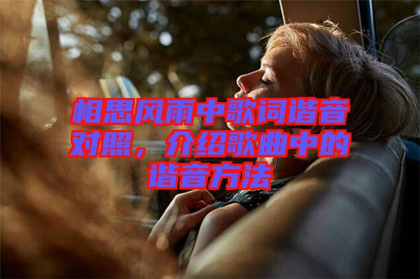 相思風(fēng)雨中歌詞諧音對(duì)照，介紹歌曲中的諧音方法