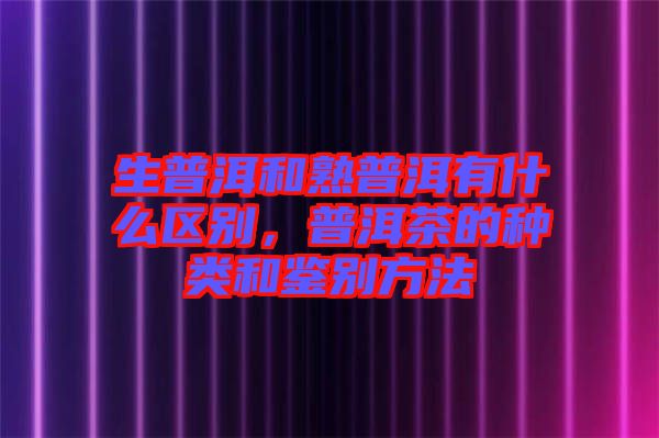 生普洱和熟普洱有什么區(qū)別，普洱茶的種類和鑒別方法