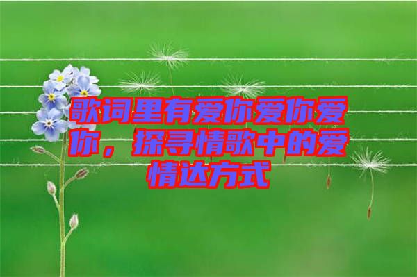 歌詞里有愛你愛你愛你，探尋情歌中的愛情達(dá)方式
