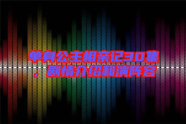 單身公主相親記30集，劇情介紹和演陣容