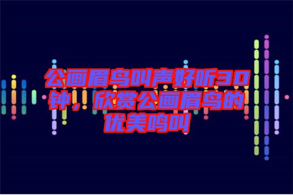 公畫眉鳥叫聲好聽30鐘，欣賞公畫眉鳥的優(yōu)美鳴叫