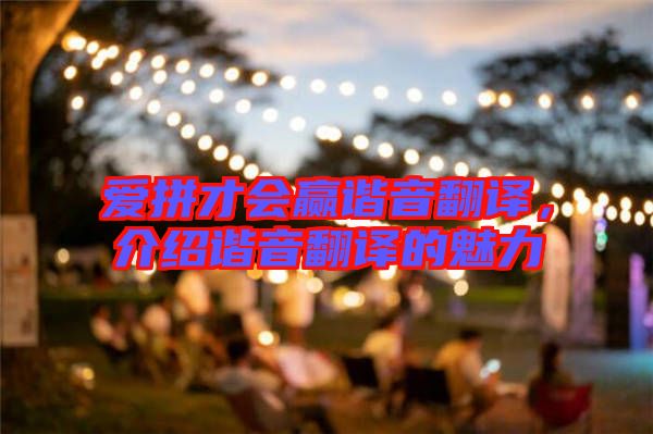 愛拼才會贏諧音翻譯，介紹諧音翻譯的魅力