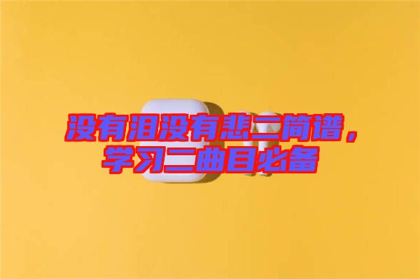 沒有淚沒有悲二簡譜，學習二曲目必備