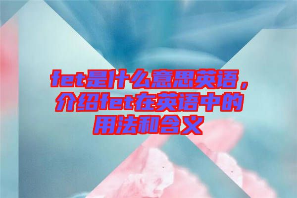 fet是什么意思英語，介紹fet在英語中的用法和含義