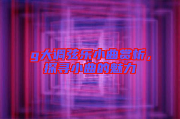 g大調(diào)弦樂小曲賞析，探尋小曲的魅力