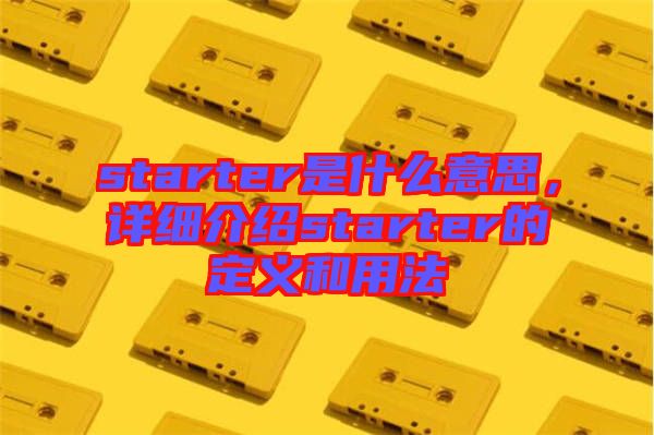 starter是什么意思，詳細(xì)介紹starter的定義和用法