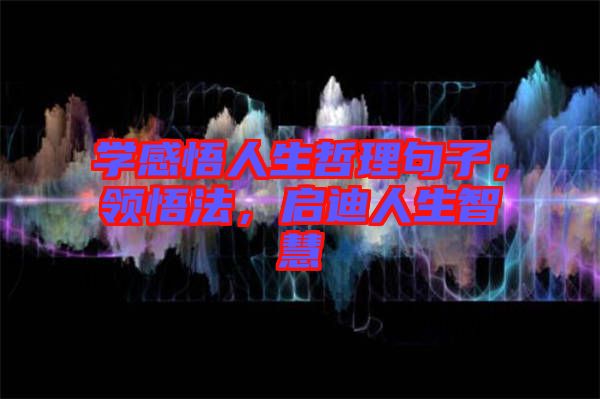 學感悟人生哲理句子，領悟法，啟迪人生智慧