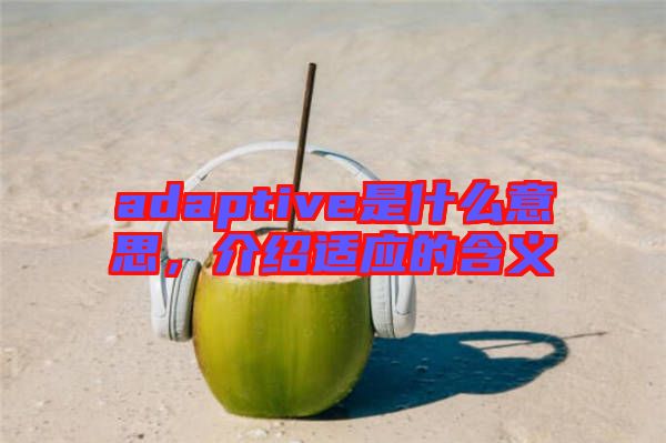 adaptive是什么意思，介紹適應的含義
