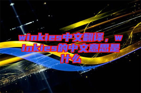 winkies中文翻譯，winkies的中文意思是什么