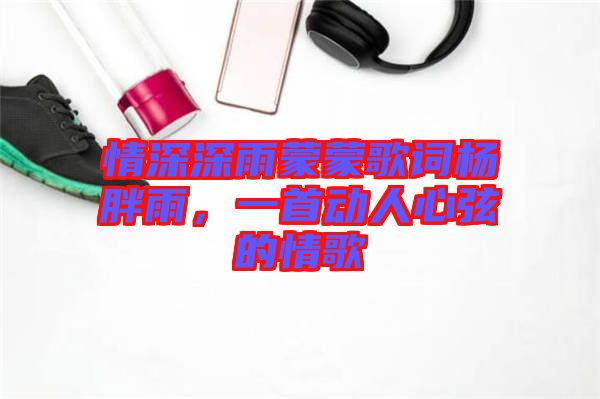 情深深雨蒙蒙歌詞楊胖雨，一首動人心弦的情歌
