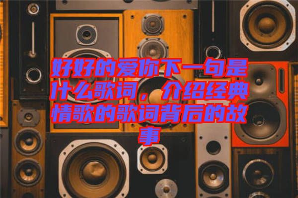 好好的愛你下一句是什么歌詞，介紹經(jīng)典情歌的歌詞背后的故事
