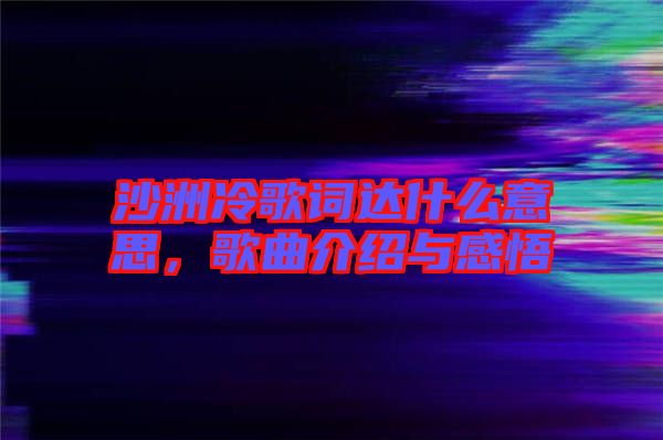 沙洲冷歌詞達(dá)什么意思，歌曲介紹與感悟