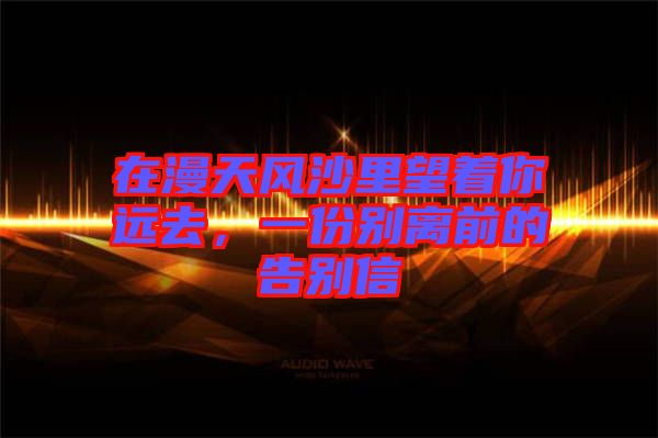 在漫天風沙里望著你遠去，一份別離前的告別信