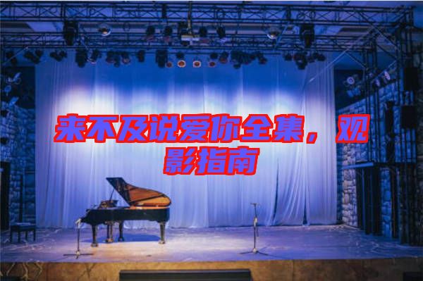 來不及說愛你全集，觀影指南