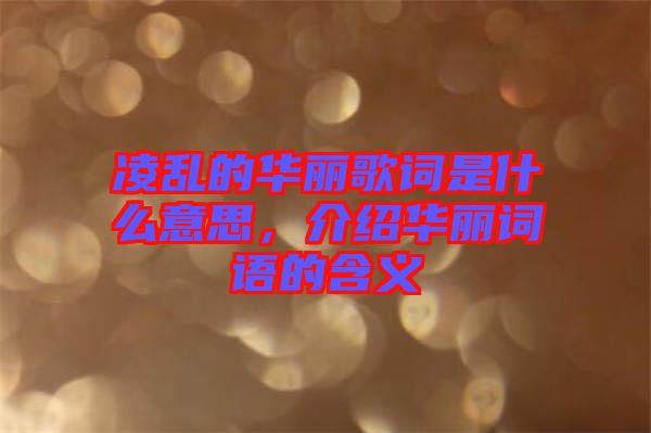 凌亂的華麗歌詞是什么意思，介紹華麗詞語的含義
