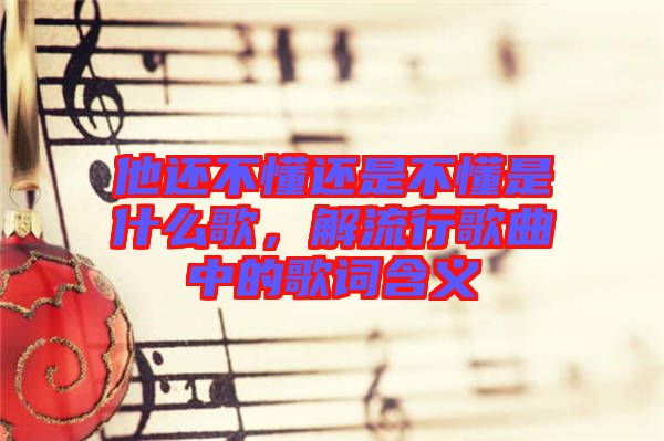 他還不懂還是不懂是什么歌，解流行歌曲中的歌詞含義