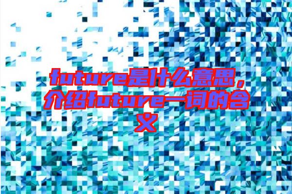 future是什么意思，介紹future一詞的含義