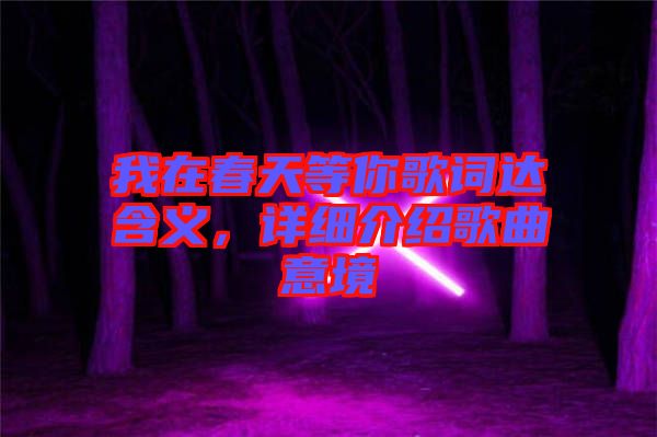 我在春天等你歌詞達(dá)含義，詳細(xì)介紹歌曲意境
