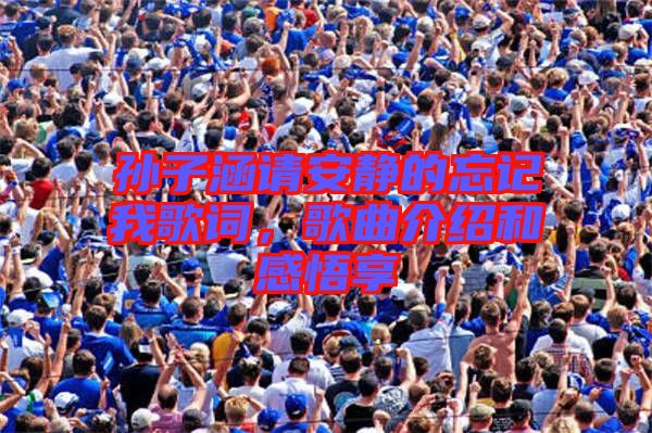 孫子涵請安靜的忘記我歌詞，歌曲介紹和感悟享