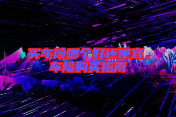 買車險哪個好還便宜，車險購買指南