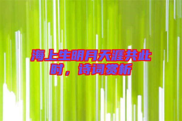 海上生明月天涯共此時(shí)，詩(shī)詞賞析