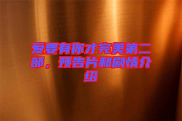 愛要有你才完美第二部，預(yù)告片和劇情介紹