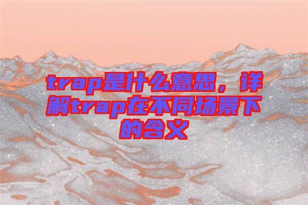 trap是什么意思，詳解trap在不同場景下的含義