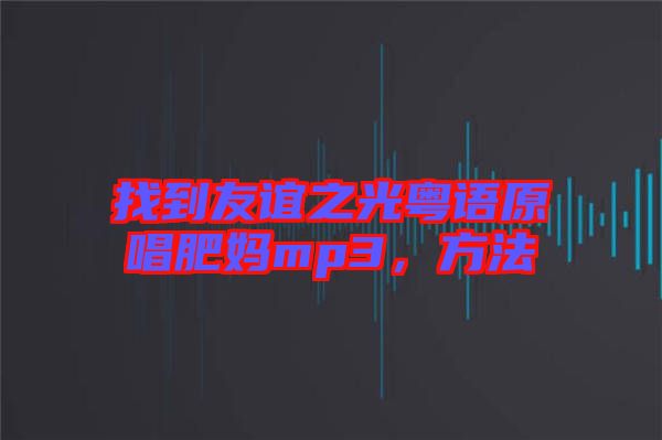 找到友誼之光粵語原唱肥媽mp3，方法