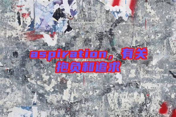 aspiration，有關抱負和追求