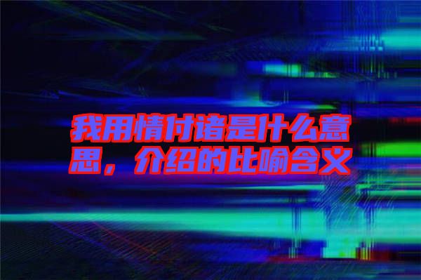 我用情付諸是什么意思，介紹的比喻含義