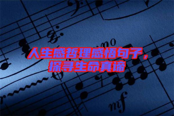 人生感哲理感悟句子，探尋生命真諦
