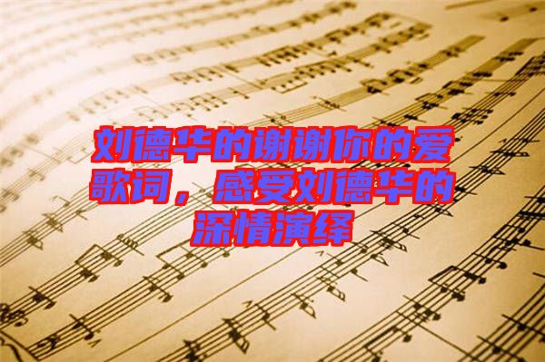 劉德華的謝謝你的愛歌詞，感受劉德華的深情演繹