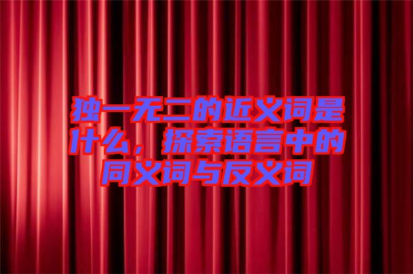 獨一無二的近義詞是什么，探索語言中的同義詞與反義詞