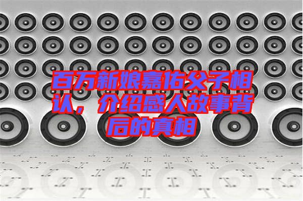 百萬(wàn)新娘嘉佑父子相認(rèn)，介紹感人故事背后的真相