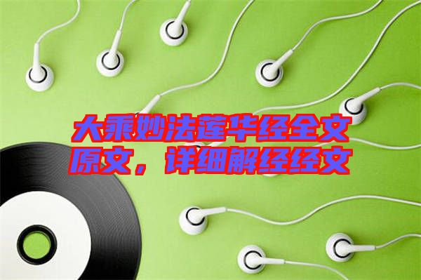 大乘妙法蓮華經(jīng)全文原文，詳細解經(jīng)經(jīng)文