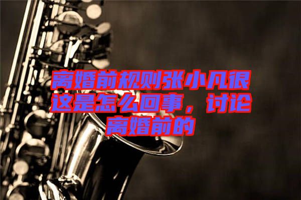 離婚前規(guī)則張小凡很這是怎么回事，討論離婚前的