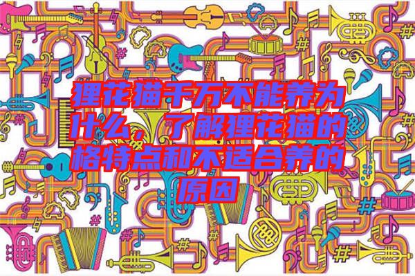 貍花貓千萬不能養(yǎng)為什么，了解貍花貓的格特點和不適合養(yǎng)的原因