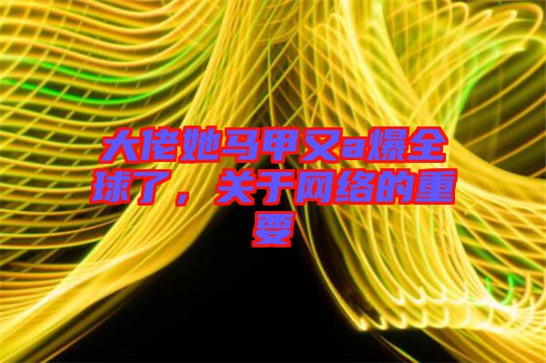 大佬她馬甲又a爆全球了，關(guān)于網(wǎng)絡(luò)的重要