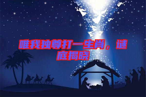 唯我獨(dú)尊打一生肖，謎底揭曉