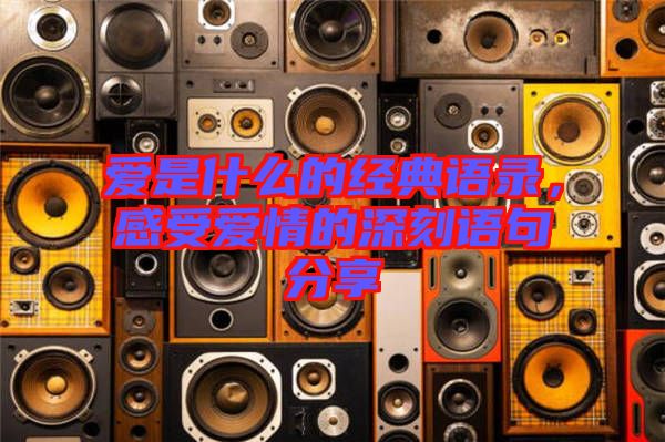 愛是什么的經(jīng)典語錄，感受愛情的深刻語句分享